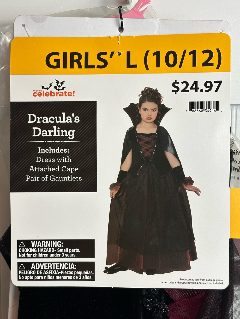 Dracula's Darling Girls' Costume - Black and Burgundy (L 10/12)